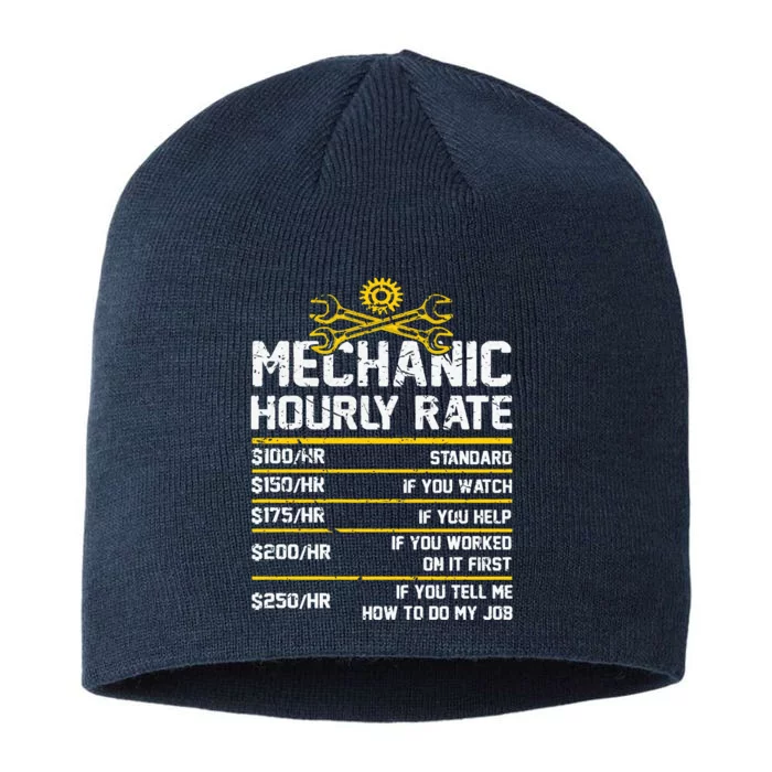 Funny Mechanic Hourly Rate 8 1/2in Sustainable Knit Beanie