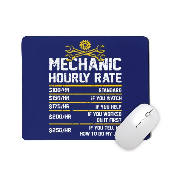 Funny Mechanic Hourly Rate Mousepad