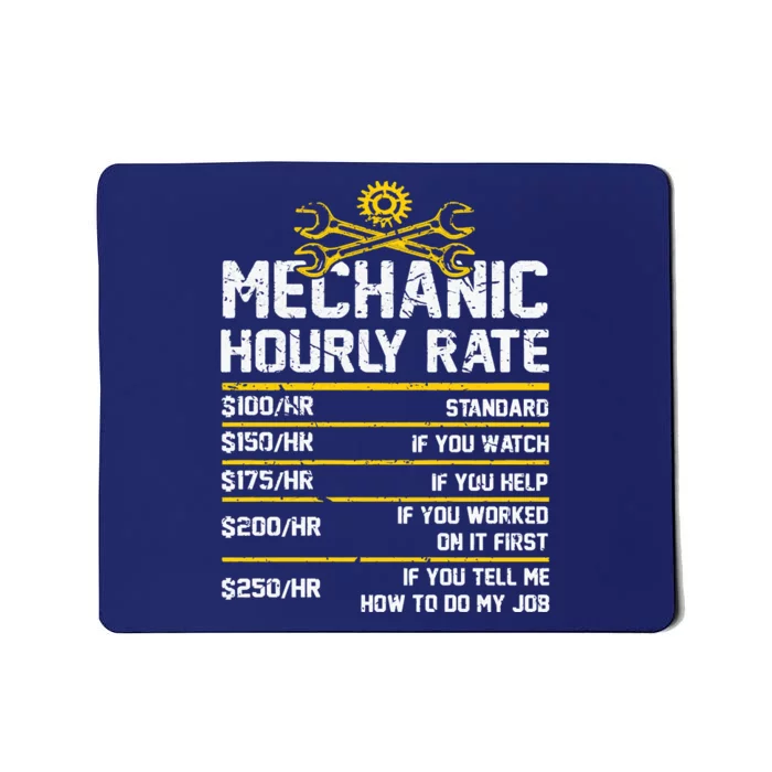 Funny Mechanic Hourly Rate Mousepad