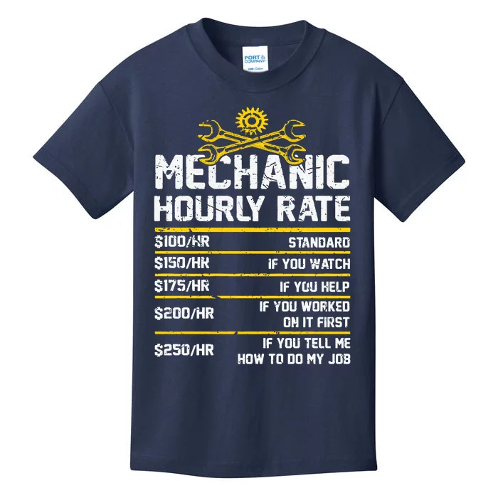 Funny Mechanic Hourly Rate Kids T-Shirt