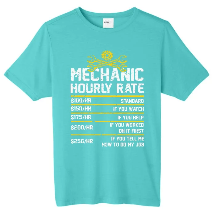 Funny Mechanic Hourly Rate ChromaSoft Performance T-Shirt