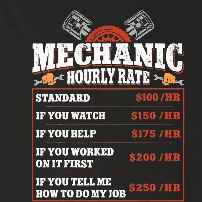 Funny Mechanic Hourly Rate Labor Rates Car Mechanic Toddler Long Sleeve Shirt