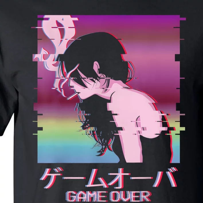 Japanese Vaporwave Sad Anime Girl Game Over Indie Aesthetic Tall T-Shirt