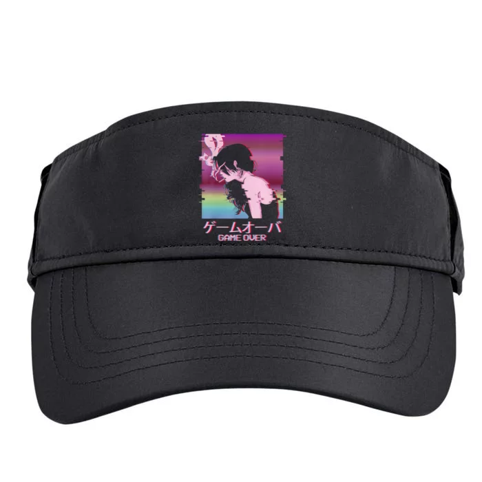 Japanese Vaporwave Sad Anime Girl Game Over Indie Aesthetic Adult Drive Performance Visor