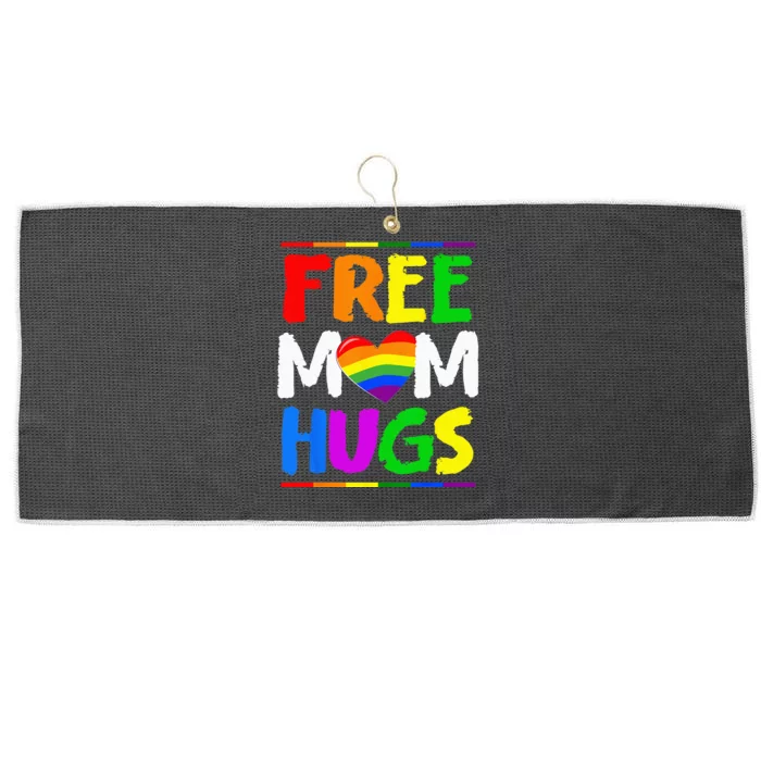 Free Mom Hugs LGBT LGBTQ Pride Month Rainbow Mom Support Large Microfiber Waffle Golf Towel