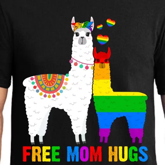 Free Mom Hugs Rainbow Heart Mama Llama Lgbt Pride Month Gift Pajama Set