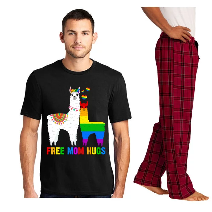 Free Mom Hugs Rainbow Heart Mama Llama Lgbt Pride Month Gift Pajama Set