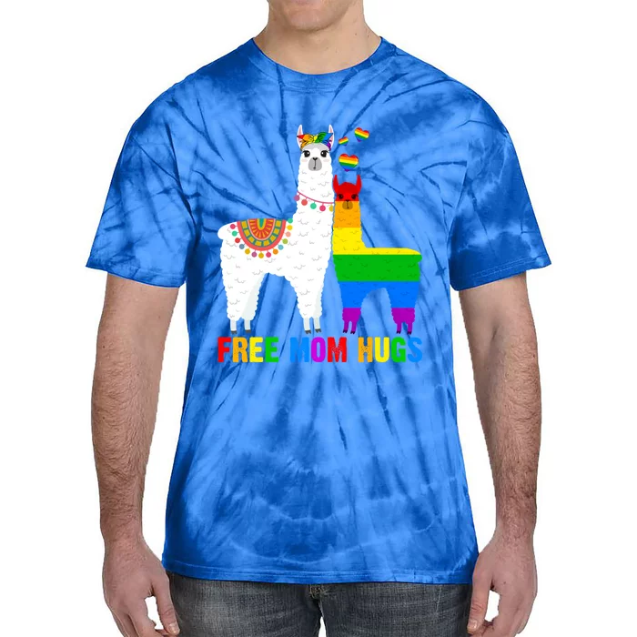 Free Mom Hugs Rainbow Heart Mama Llama Lgbt Pride Month Gift Tie-Dye T-Shirt