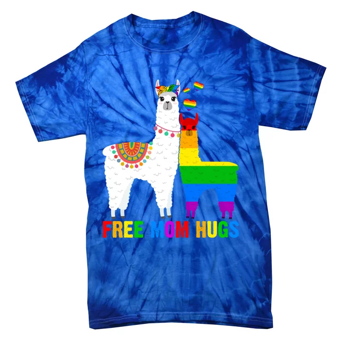 Free Mom Hugs Rainbow Heart Mama Llama Lgbt Pride Month Gift Tie-Dye T-Shirt