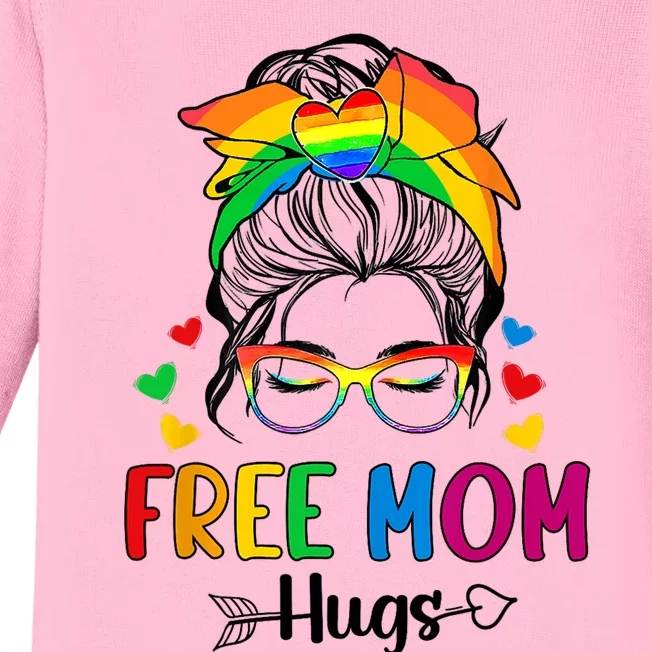 Free Mom Hugs Pride Month Baby Long Sleeve Bodysuit