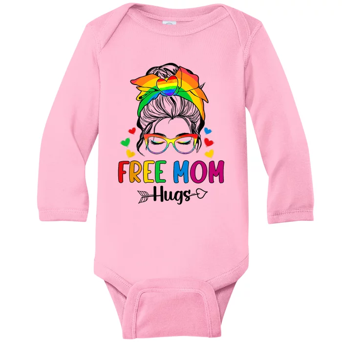 Free Mom Hugs Pride Month Baby Long Sleeve Bodysuit