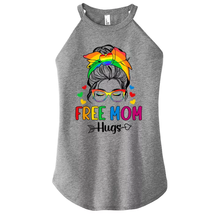 Free Mom Hugs Pride Month Women’s Perfect Tri Rocker Tank