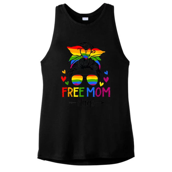 Free Mom Hugs Free Mom Hugs Inclusive Pride LGBTQ Ladies Tri-Blend Wicking Tank