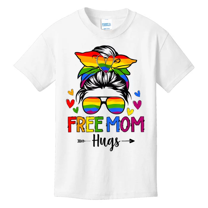 Free Mom Hugs Free Mom Hugs Inclusive Pride LGBTQ Kids T-Shirt