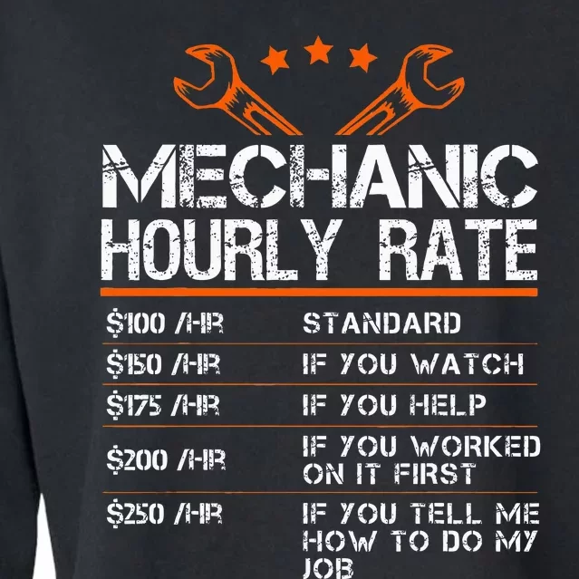 Funny Mechanic Hourly Rate Auto Repair Mechanic Cropped Pullover Crew