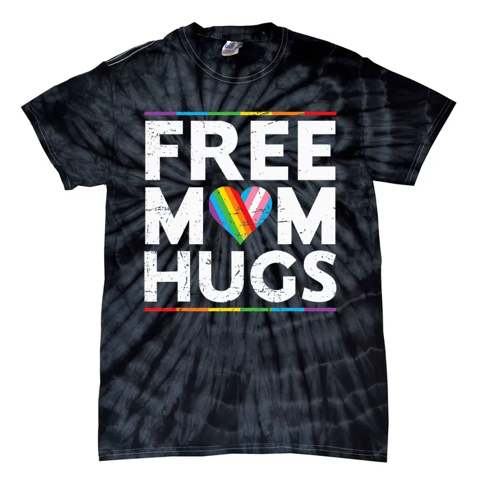 Free Mom Hugs Lgbt Pride Parades Rainbow Flag Tie-Dye T-Shirt