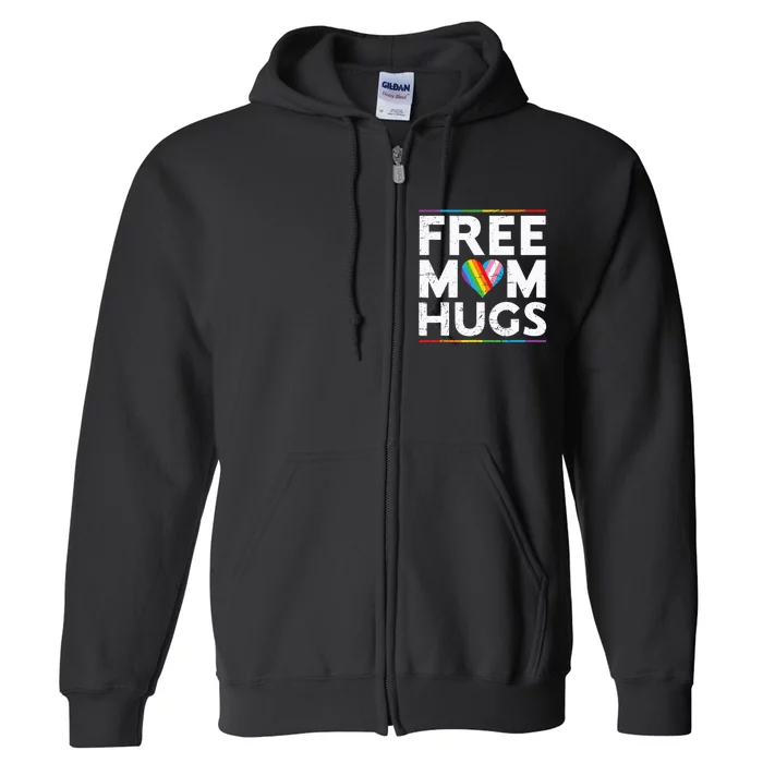 Free Mom Hugs Lgbt Pride Parades Rainbow Flag Full Zip Hoodie