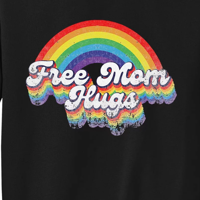 Free Mom Hugs Rainbow Retro LGBT Flag LGBT Pride Month Sweatshirt