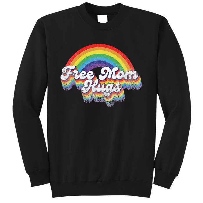 Free Mom Hugs Rainbow Retro LGBT Flag LGBT Pride Month Sweatshirt