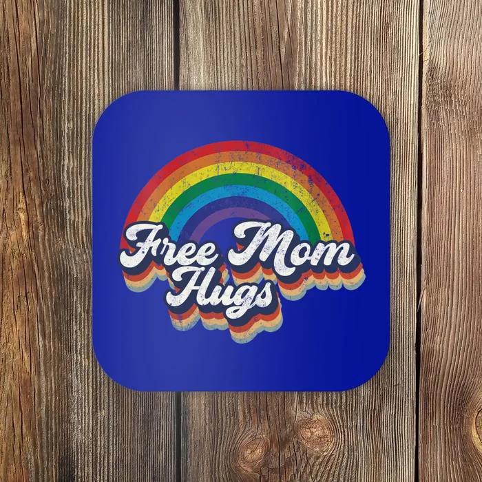 Free Mom Hugs Gift Rainbow Heart Lgbt Pride Month Gift Coaster