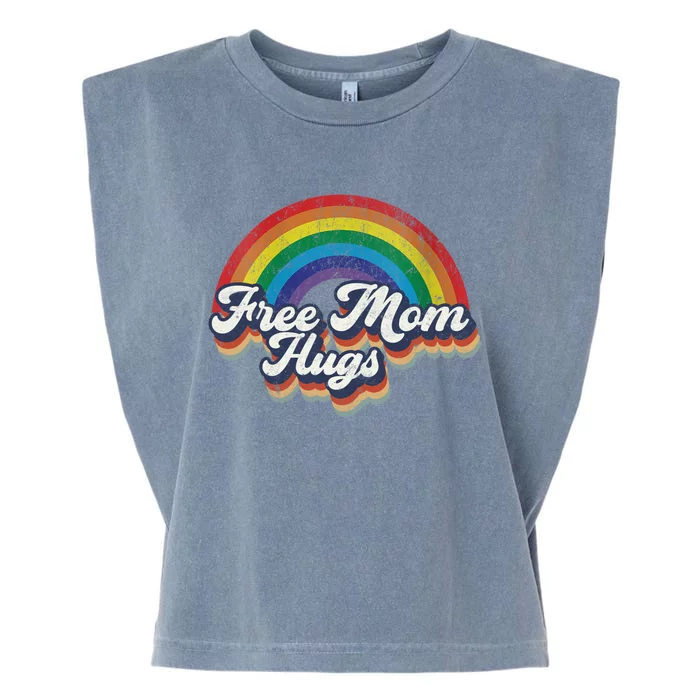 Free Mom Hugs Gift Rainbow Heart Lgbt Pride Month Gift Garment-Dyed Women's Muscle Tee