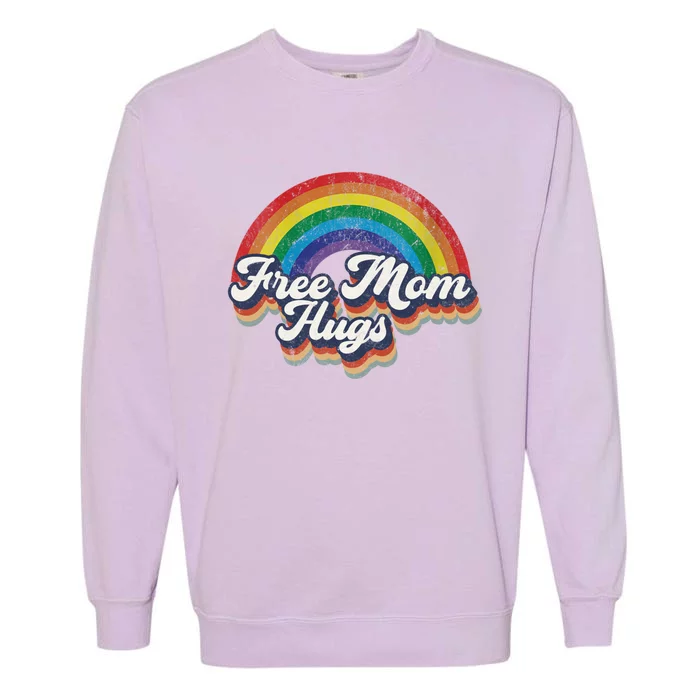 Free Mom Hugs Gift Rainbow Heart Lgbt Pride Month Gift Garment-Dyed Sweatshirt