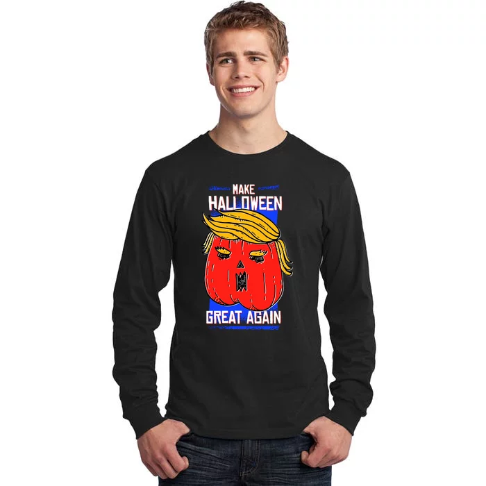 Funny Make Halloween Great Again Trump Pumpkin Tall Long Sleeve T-Shirt