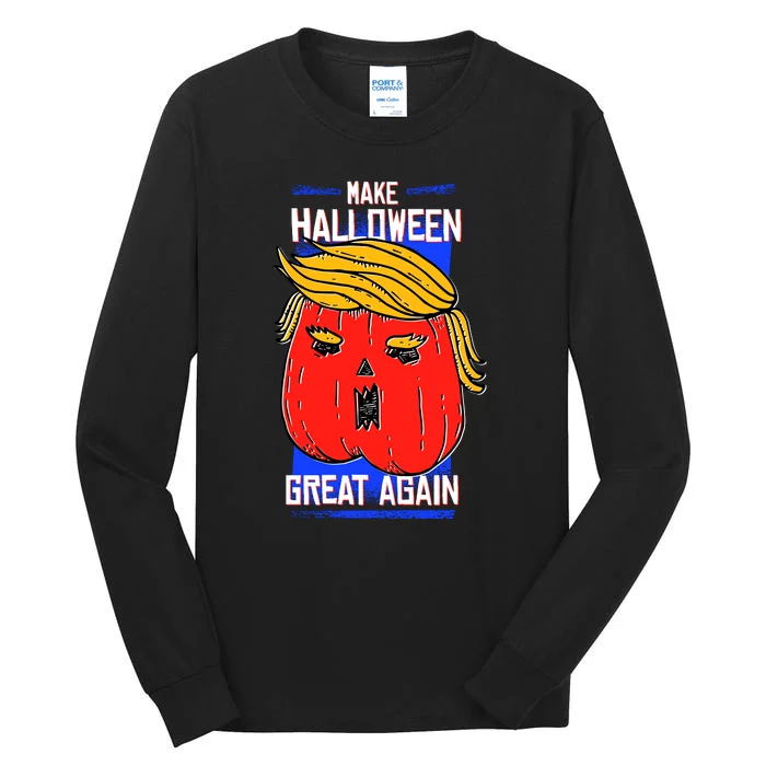 Funny Make Halloween Great Again Trump Pumpkin Tall Long Sleeve T-Shirt