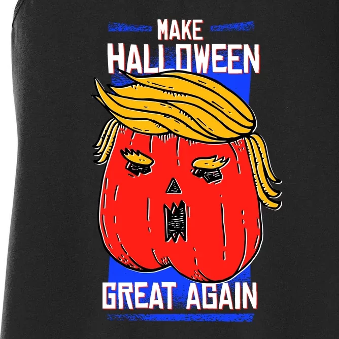 Funny Make Halloween Great Again Trump Pumpkin Women's Racerback Tank