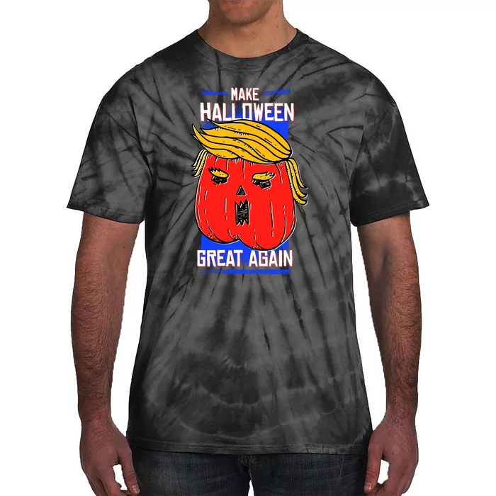 Funny Make Halloween Great Again Trump Pumpkin Tie-Dye T-Shirt