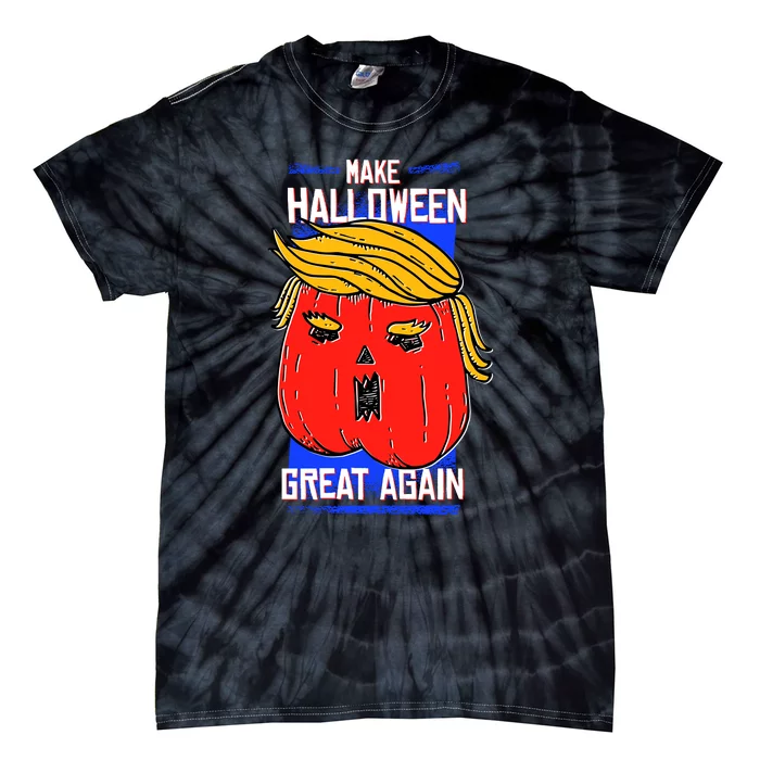 Funny Make Halloween Great Again Trump Pumpkin Tie-Dye T-Shirt