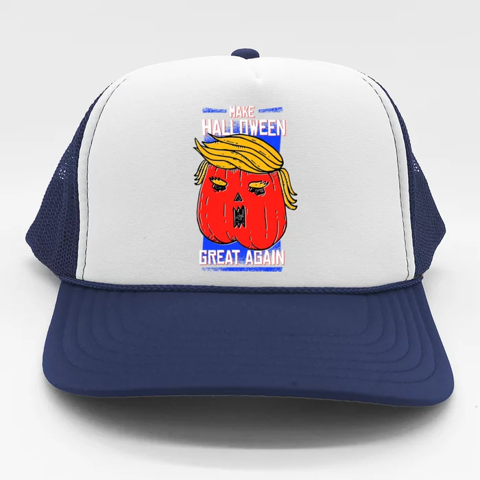 Funny Make Halloween Great Again Trump Pumpkin Trucker Hat