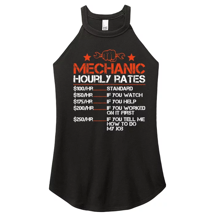 Funny Mechanic Hourly Rate Labor Rates Costume Women’s Perfect Tri Rocker Tank