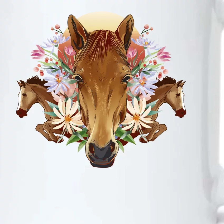 Floral Multi Horse Black Color Changing Mug