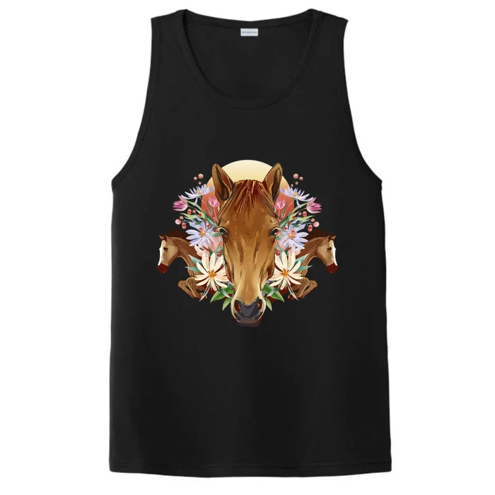 Floral Multi Horse Performance Tank