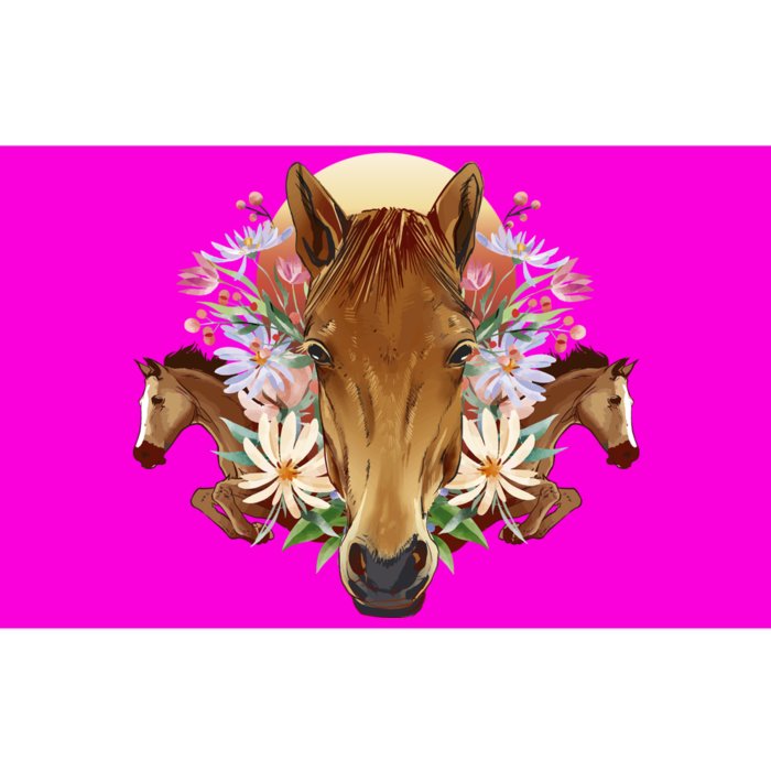 Floral Multi Horse Bumper Sticker