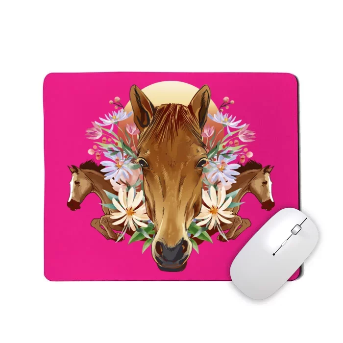 Floral Multi Horse Mousepad