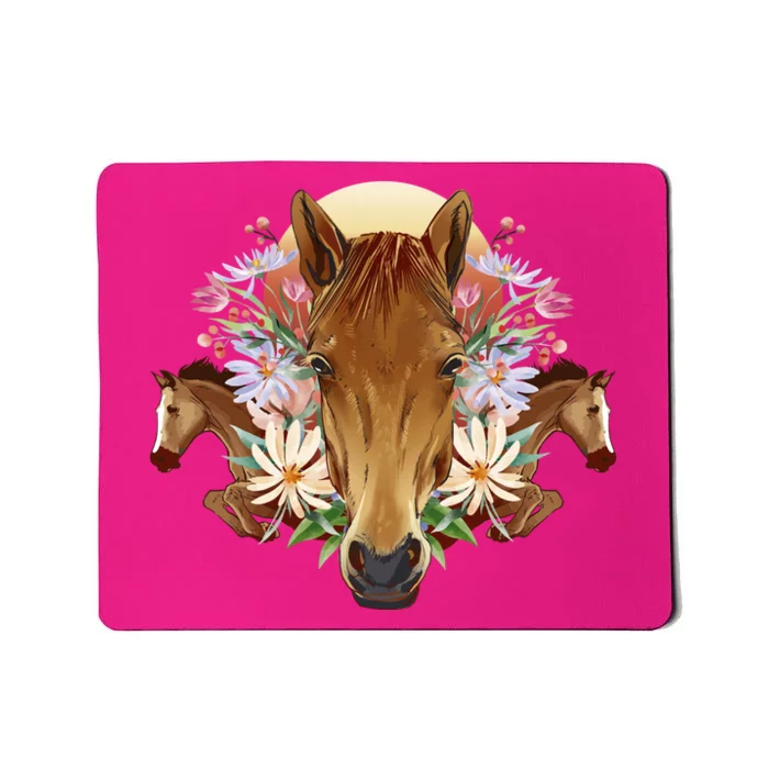 Floral Multi Horse Mousepad