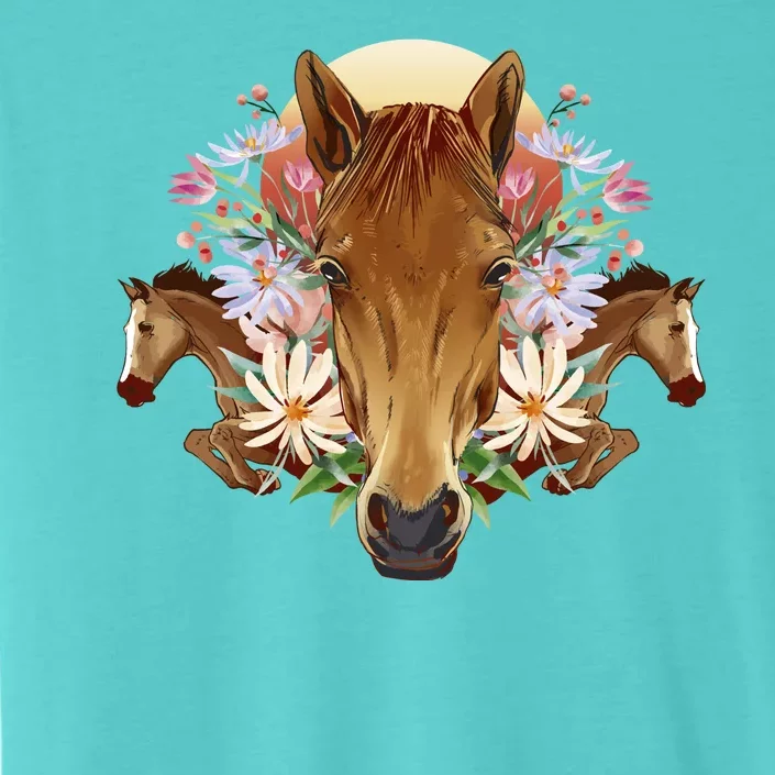 Floral Multi Horse ChromaSoft Performance T-Shirt