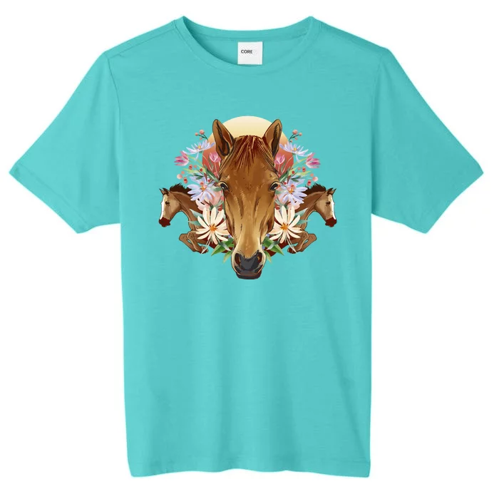 Floral Multi Horse ChromaSoft Performance T-Shirt