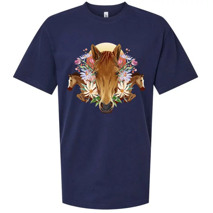 Floral Multi Horse Sueded Cloud Jersey T-Shirt