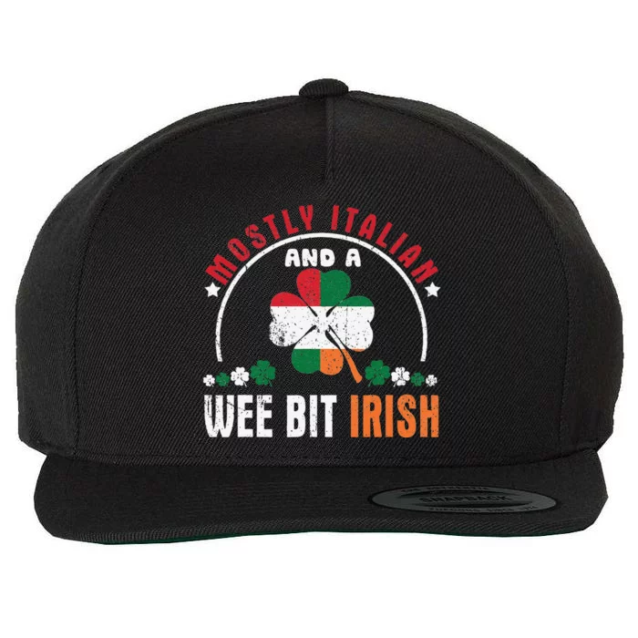 Funny Mostly Italian And A Wee Bit Irish Saint Patrick's Day Wool Snapback Cap