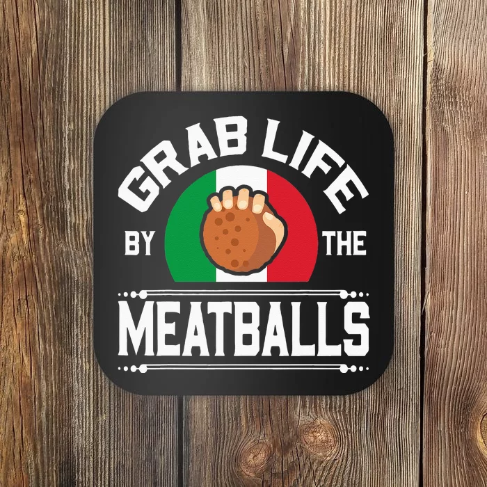 Funny Meatball Italian Food Italy Flag Coaster