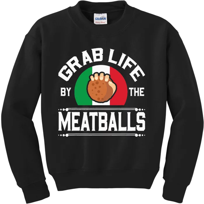 Funny Meatball Italian Food Italy Flag Kids Sweatshirt