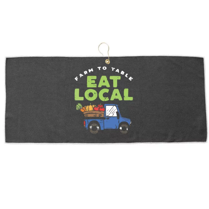 Farmers Market I Eat Local I Organic Food Vegetable Gardener Large Microfiber Waffle Golf Towel