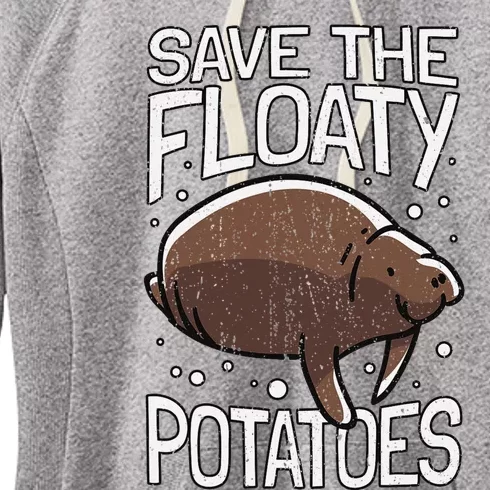 Funny Manatee I Save The Floaty Potatoes I Manatee Women's Fleece Hoodie