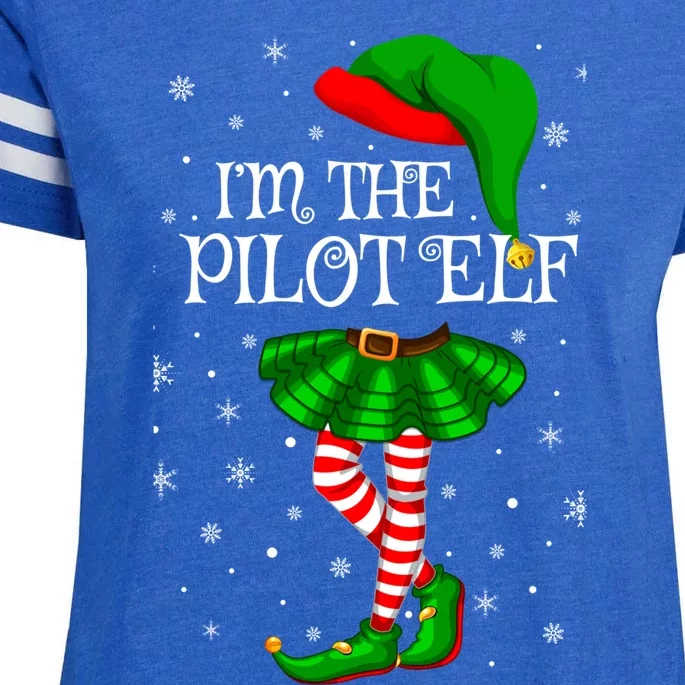 Family Matching Im The Pilot Elf Christmas Gift Enza Ladies Jersey Football T-Shirt