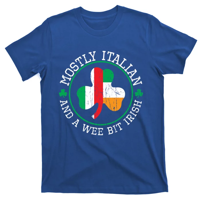 Funny Mostly Italian St Patricks Day Gift Italian Irish St Pattys Day Gift T-Shirt