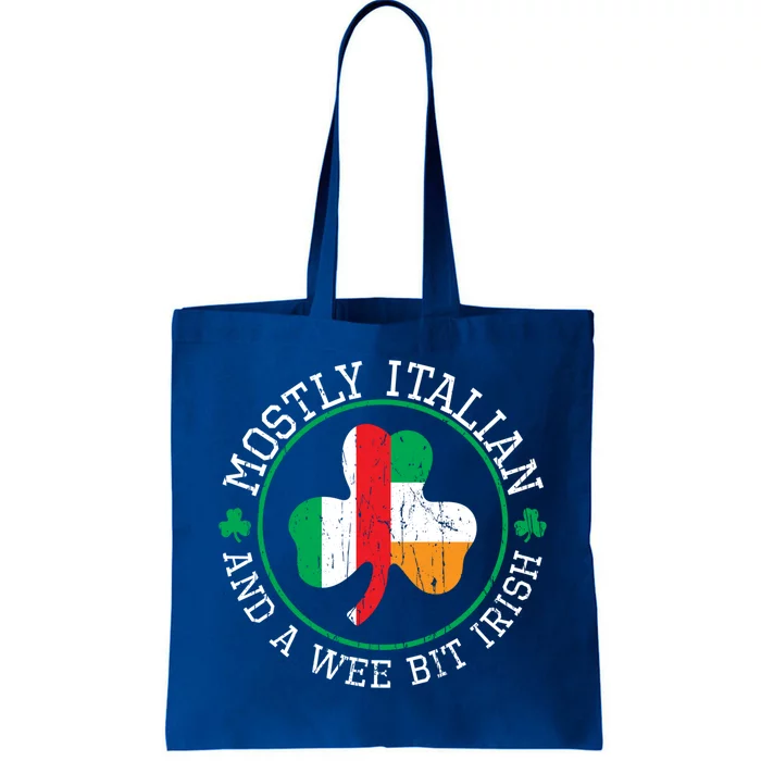 Funny Mostly Italian St Patricks Day Gift Italian Irish St Pattys Day Gift Tote Bag