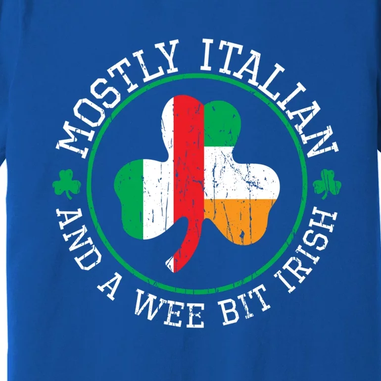 Funny Mostly Italian St Patricks Day Gift Italian Irish St Pattys Day Gift Premium T-Shirt